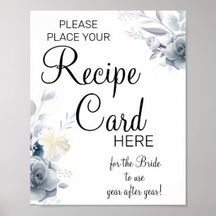 Watercolor Receptkaarten bruidsshower spel bord Poster