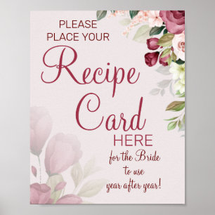 Watercolor Receptkaarten bruidsshower spel bord Poster