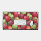 Watercolor Red and Green Apple Harvest Bureaumat (Keyboard & Muis)
