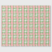 Watercolor Red and Green Whimsical Plaid Cadeaupapier (Vlak)