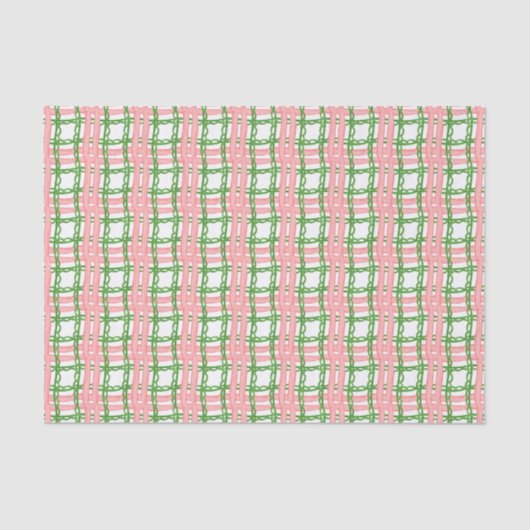 Watercolor Red and Green Whimsical Plaid Tissuepapier (Voorkant)