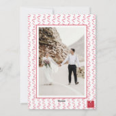 Watercolor Red Bow Photo Feestdagenkaart (Achterkant)