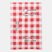 Watercolor Red Check Theedoek (Verticaal)