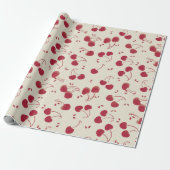 Watercolor Red Cherries – Modern – Valentine Cadeaupapier (Uitgerold)