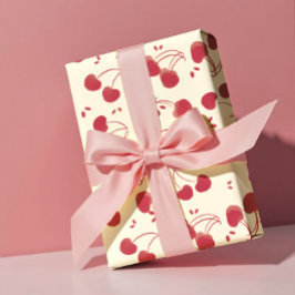 Watercolor Red Cherries – Modern – Valentine Cadeaupapier