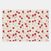 Watercolor Red Cherries – Modern – Valentine Inpakpapier Vel (Voorkant)