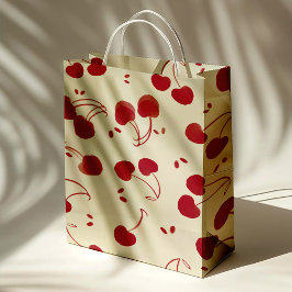 Watercolor Red Cherries – Modern – Valentine Medium Cadeauzakje