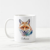 Watercolor Red Fox Wildlife Animal Personalized Koffiemok (Links)