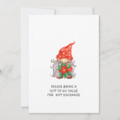 Watercolor Red Gnomes Little Christmas Party Kaart (Achterkant)