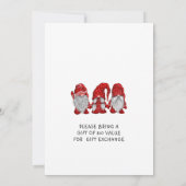 Watercolor Red Gnomes Little Christmas Party Kaart (Achterkant)