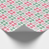 Watercolor Red & Green Christmas Tiles Cadeaupapier (Hoek)