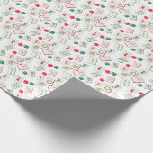 Watercolor Red & Green Christmas Tiles Cadeaupapier (Hoek)