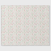 Watercolor Red & Green Christmas Tiles Cadeaupapier (Vlak)