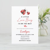 Watercolor Red Ladybug Baby Shower Kaart (Staand voorkant)