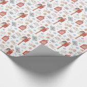 Watercolor Red Mailbox Christmas Pattern Cadeaupapier (Hoek)