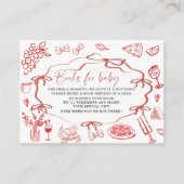  Watercolor Red Pasta Special Delivery baby shower Visitekaartje (Voorkant)