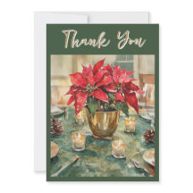 Watercolor Red Poinsettia Christmas Gift 