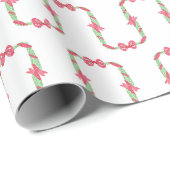 Watercolor Red Polka Dot Bow Christmas Cadeaupapier (Rol Hoek)