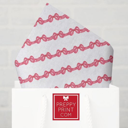 Watercolor Red Polka Dot Bow Christmas Tissuepapier