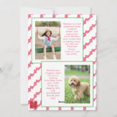 Watercolor Red Polka Dot Bow Swag Christmas Photo Feestdagenkaart (Achterkant)