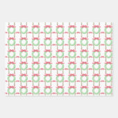 Watercolor Red Polka Dot Bow Wreath Christmas Inpakpapier Vel (Voorkant 2)