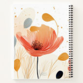 Watercolor red poppy painting notitieboek (Achterkant)