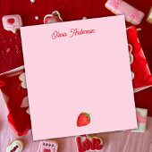 Watercolor Red Strawberry Valentines Day Custom Notitieblok