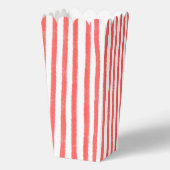 Watercolor Red Stripe popcorn  Bedankdoosjes (Achterkant)