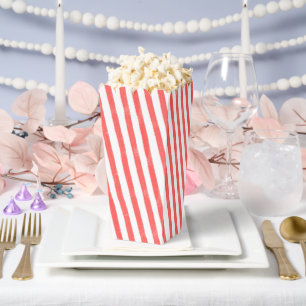 Watercolor Red Stripe popcorn Bedankdoosjes