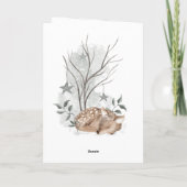 Watercolor Ree Kerst- en Nieuwjaarskaart Kaart (Achterkant)