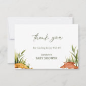 Watercolor Reel Little Fisherman Baby Shower  Bedankkaart (Voorkant)