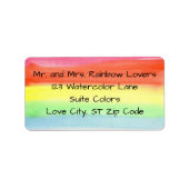 Watercolor Regenboog Aangepaste Adreslabels Etiket (Voorkant)