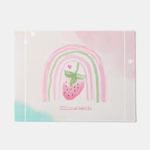 Watercolor Regenboog Aardbei Deurmat