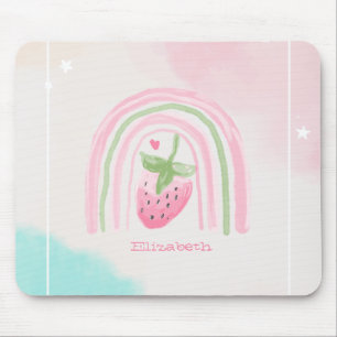 Watercolor Regenboog Aardbei Muismat