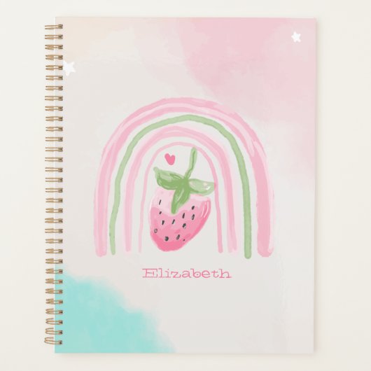 Watercolor Regenboog Aardbei Planner (Voorkant)