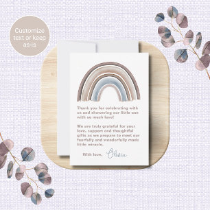 Watercolor Regenboog Baby Shower Bedankkaartjes Notitiekaartje