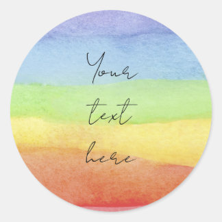 Watercolor regenboog Baby Shower, Verjaardag Ronde Sticker
