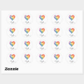 Watercolor Regenboog Hart Bedankt sticker (Vel)