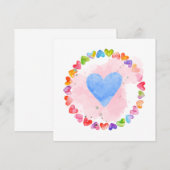 Watercolor Regenboog Hart Kaart (Voorkant / Achterkant)