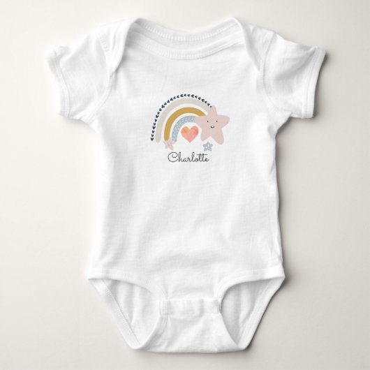 Watercolor Regenboog Hart Ster Romper (Voorkant)