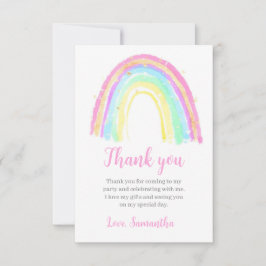 Watercolor Regenboog Meisje Pastel Regenboog Verja Bedankkaart