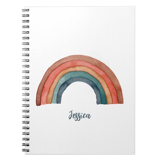 Watercolor Regenboog Notitieboek (Voorkant)