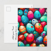 Watercolor Regenboog Paaseieren Feestdagenkaart (Voorkant / Achterkant)