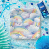 Watercolor Regenboog Papieren Borden, Regenboog Fe Bordje (Feest)