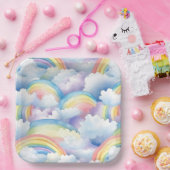 Watercolor Regenboog Papieren Borden, Regenboog Fe Bordje (Feest)