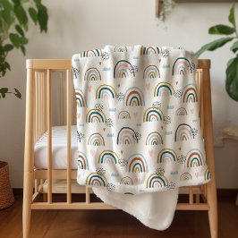 Watercolor Regenboog Patroon Sherpa Deken