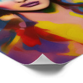 Watercolor Regenboog Prinses - Digitale Kunst Down Poster (Hoek)