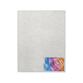 Watercolor Regenboog Roos Notitieblok (Linkerzijde)