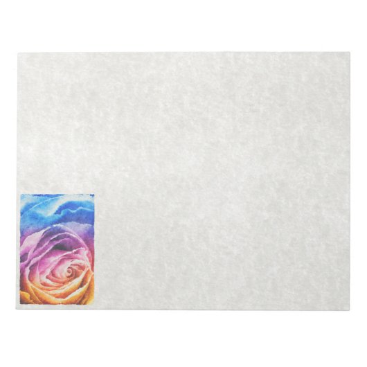 Watercolor Regenboog Roos Notitieblok (Voorkant)