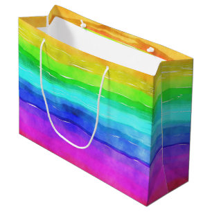 Watercolor Regenboog Strepen Groot Cadeauzakje